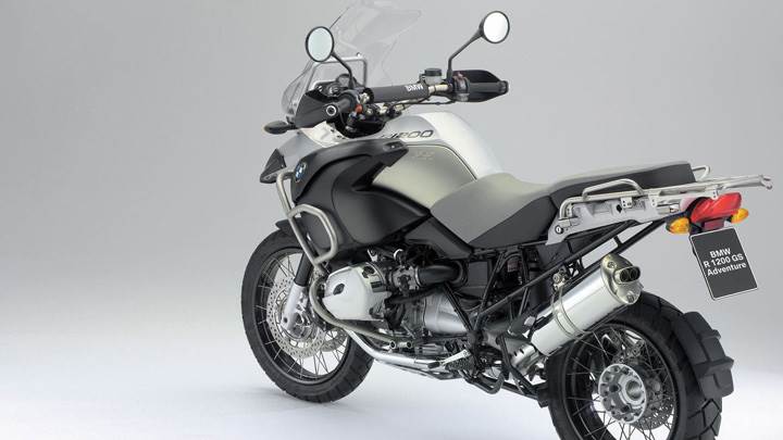 BMW R1200 GS In Silver Side Back Pose